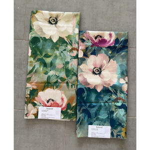 2 Kravet Rugosa Kingfisher, Mineral Floral Designer Fabric Samples 25"x36"